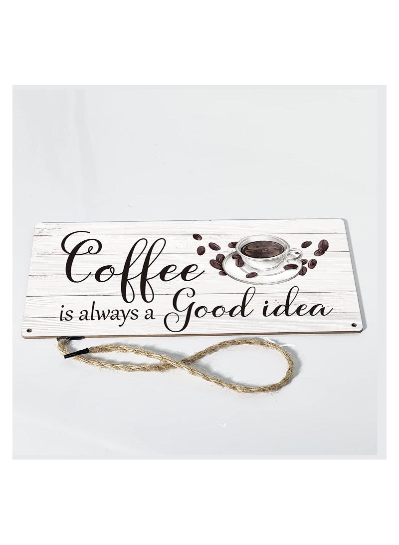 Home Coffee Corner Wooden Sign Art Wall Hanging Rustic Wood Signs for Home Office Decor Coffee Corner Print by UptoDate Egypt 01222143812 - Image 2