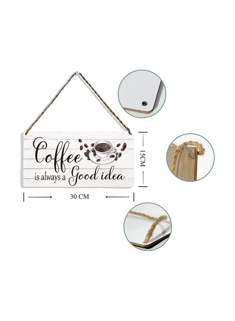 Home Coffee Corner Wooden Sign Art Wall Hanging Rustic Wood Signs for Home Office Decor Coffee Corner Print by UptoDate Egypt 01222143812 - Image 3