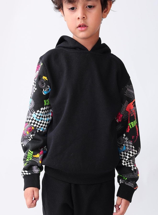 ANTHRILO TRUCK COLOR BLOCK BOYS FLEEE HOODIE JOGGER SET - BLACK | 2-3 YEARS - Image 4