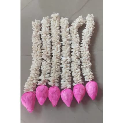 REMZ Lotus Hanging 5 PcsFloral Wall Hangings for Temple dcor showpieces for Stage DecorHandmade Wall Decoration with Lotus Pink Buds Hanging for Home DecorDiwali All Festival Dcor 30 inch Each 