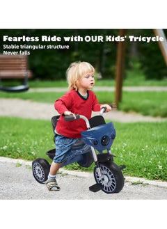 NextWave Tricycle for Kids Baby Cycle with Light and Music Kids Tricycle with Back Storage Basket & 3 Wheels Kids Cycle Bike For 2 to 5 Years Boys Girls Blue  - Image 3