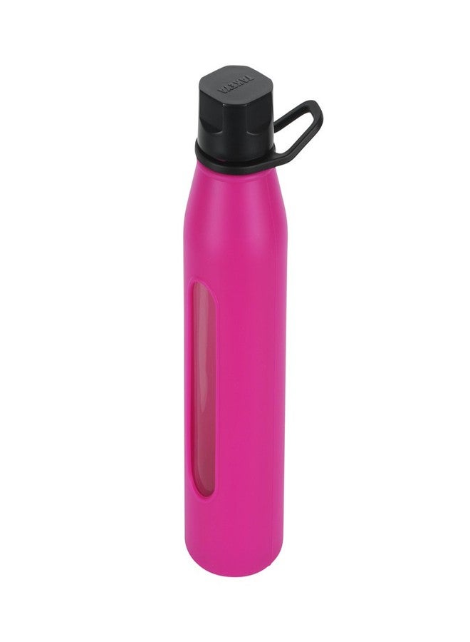 Takeya 22 Ounce Classic Glass Water Bottle with Silicone Sleeve and Twist Cap, Fuchsia - Image 3