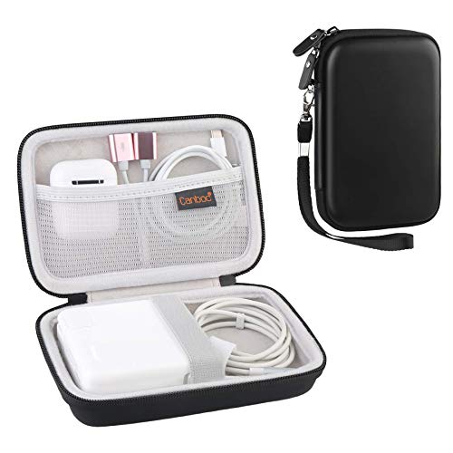 Canboc Carrying Case for MacBook Air Pro Charger MagSafe/MagSafe 2 Power Adapter, iPhone 16/16 Pro MagSafe Charger, USB C Hub, Type C Hub, USB Multiport Adapter, Hard Shockproof Bag, Black - Image 1