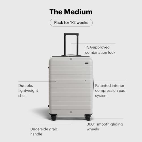 Away Medium Checked Luggage, Lightweight Hard Shell Suitcase with Spinner Wheels, Durable Rolling Luggage, TSA Lock, 26 Inch, Cloud Gray - Image 2