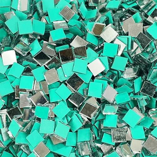 INDIKONB Silver Glass Pieces for Crafts & Lippan Art | Shiny Mirror Materials for Mandala, Jewelry, and DIY Art (Square S) - Image 2