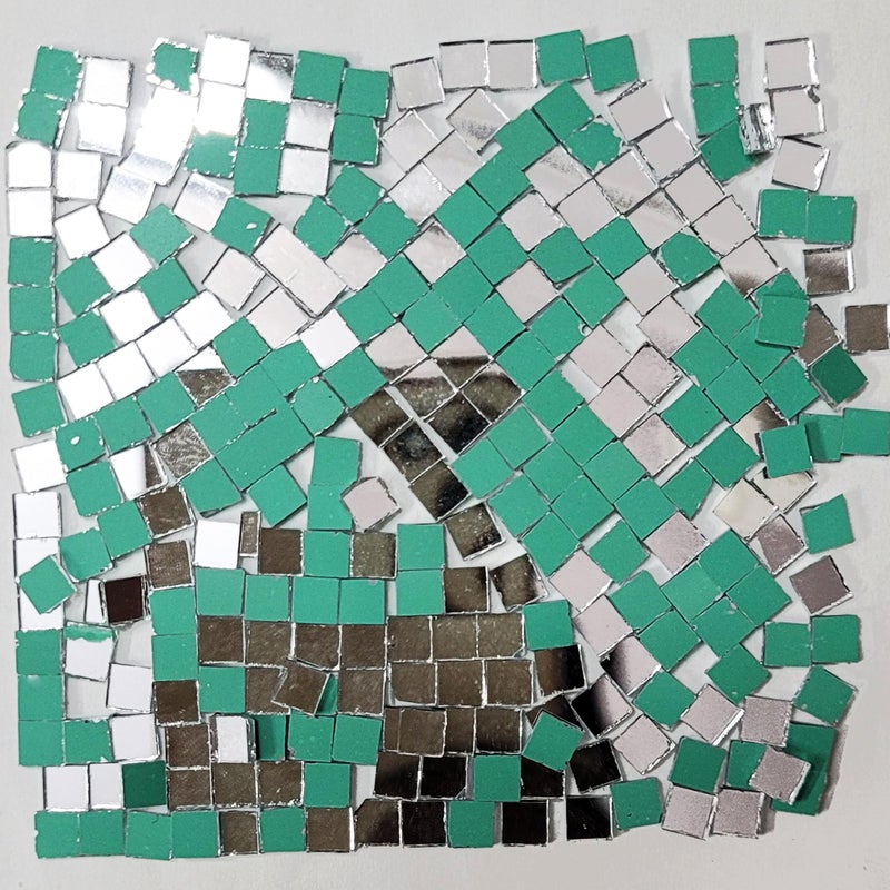 INDIKONB Silver Glass Pieces for Crafts & Lippan Art | Shiny Mirror Materials for Mandala, Jewelry, and DIY Art (Square S) - Image 5