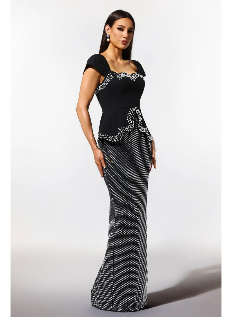 Bella Barnett  Vercia Off-The-Shoulder Diamond Bandage Maxi Dress for Women | Best Price UAE