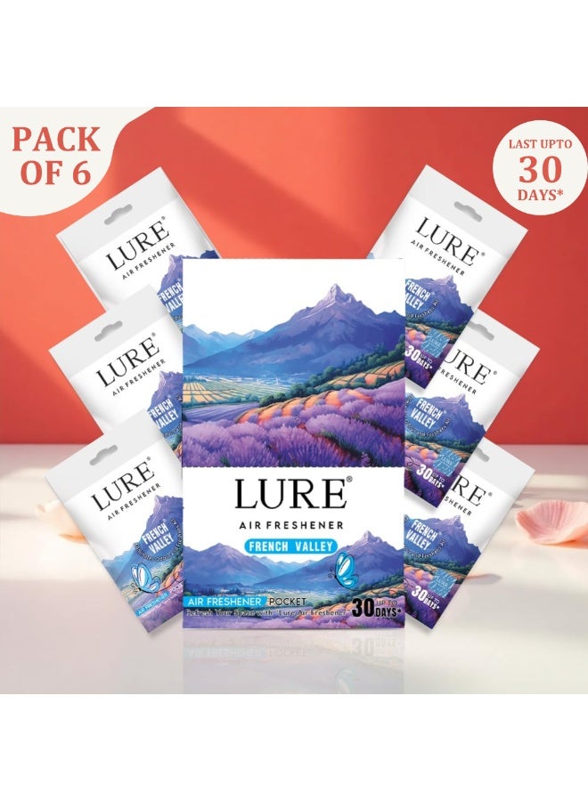 لور معطر جو LURE جل للجيب للحمامات والمراحيض والمنازل | حماية من الجراثيم | يدوم حتى ٣٠ يومًا - فرينش فالي ١٠ غرام (عبوة من ٦ قطع) - Image 1