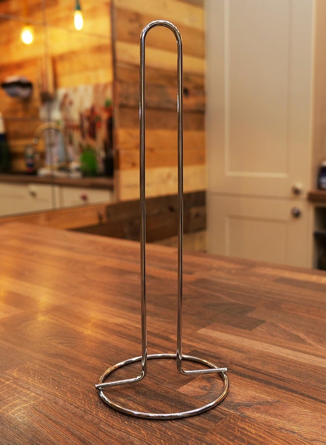 1 Pack  Freestanding Kitchen Roll Stand, Chrome Finish Stainless Steel Paper Towel Tissue Holder, Counter Top Dispenser Organiser, One Size - Image 4
