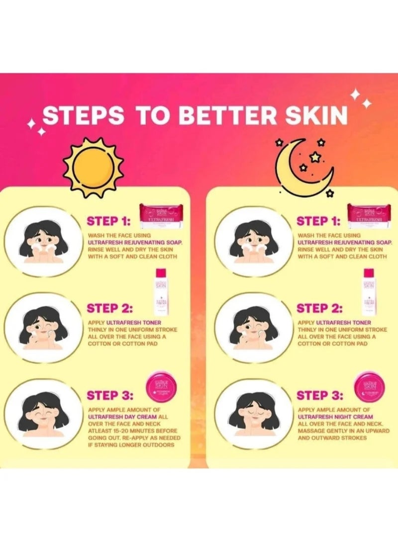 هيكاري مجموعة هيكاري الأساسية للعناية بالبشرة Ultrafresh الفاخرة لإعادة الحيوية - Image 4