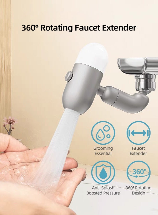 Zcheer Multi-Function Swivel Faucet Aerator & Extender – Universal Pressure Splash-Proof Rotating Faucet Sprayer for Kitchen & Bathroom, 4 Water Modes: Dense Flow, Bubble, Mouthwash & Mist, Filtered & Adjustable - Image 2