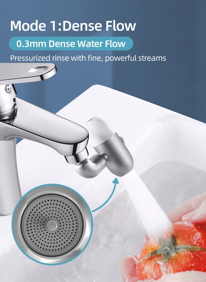 Zcheer Multi-Function Swivel Faucet Aerator & Extender – Universal Pressure Splash-Proof Rotating Faucet Sprayer for Kitchen & Bathroom, 4 Water Modes: Dense Flow, Bubble, Mouthwash & Mist, Filtered & Adjustable - Image 5