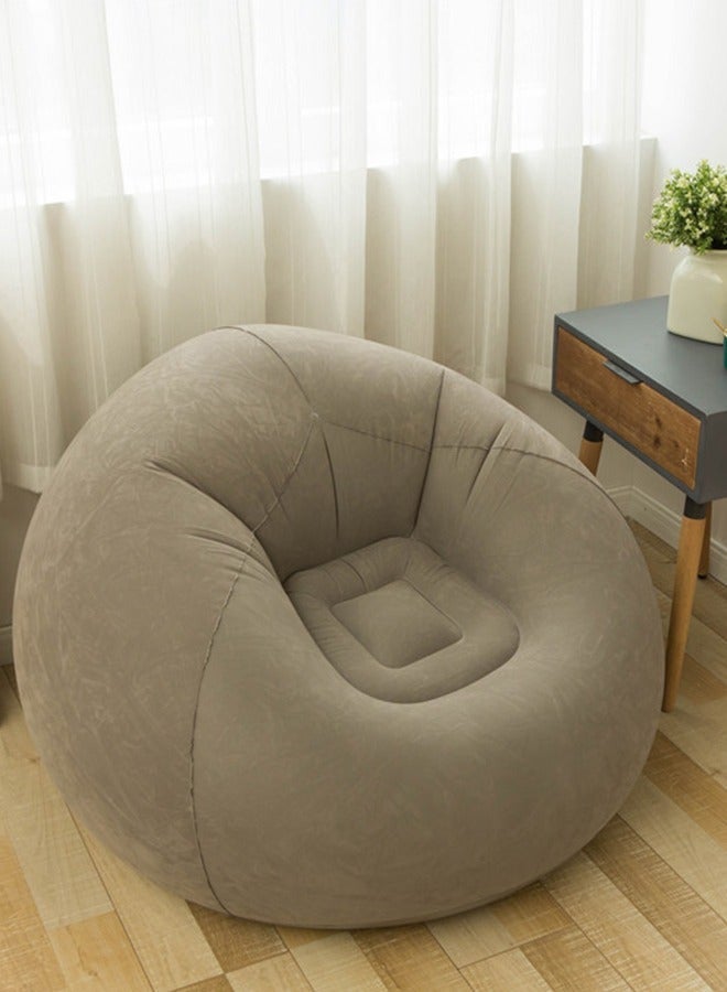 TNGames Thickened & Tear-Resistant! Plush Skin-Friendly Inflatable Sofa Set (Beige) 103x60cm | Portable Foldable Sofa for Living Room/Camping | Includes Footrest & Pump | Upgraded Durable Version - Image 2