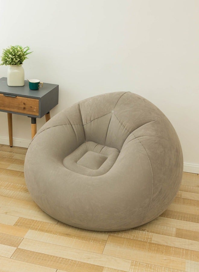 TNGames Thickened & Tear-Resistant! Plush Skin-Friendly Inflatable Sofa Set (Beige) 103x60cm | Portable Foldable Sofa for Living Room/Camping | Includes Footrest & Pump | Upgraded Durable Version - Image 4