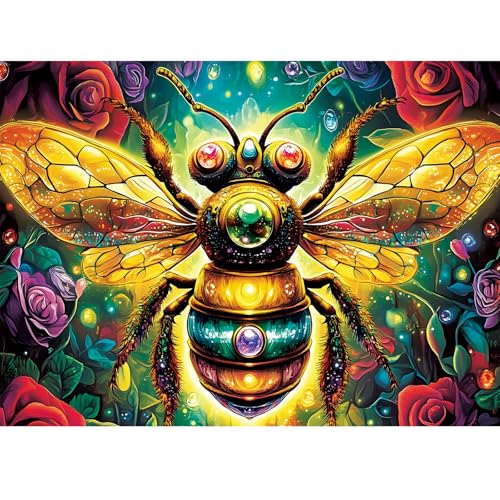 DAGIRT 300 Pieces Jigsaw Puzzle for Adults Bee Jigsaw Puzzles Recycled Cardboard Puzzle Coolest Queen Bee Jigsaw Puzzle for Kids Adults Seniors Great for Family Games 205 15 Inch - Image 1