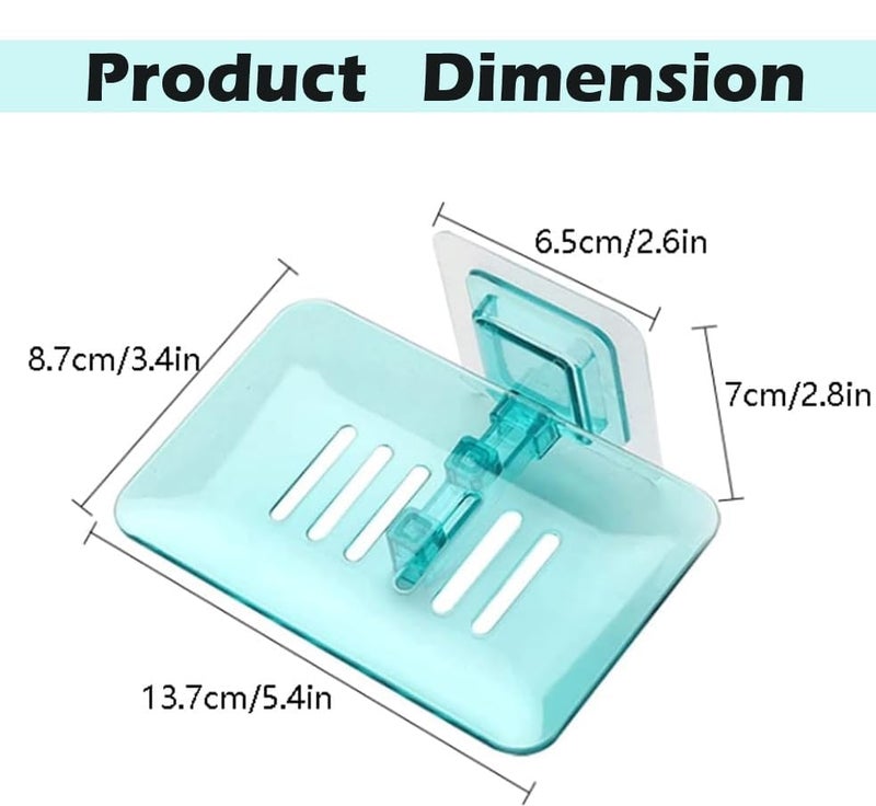 BRIGHTZONE ABS Plastic Soap Holder for Bathroom - Self-Adhesive Wall-Mounted Soap Case - Essential Bathroom Accessories Items - Durable Bathroom Soap Holder for Wall (Multicolor) (Pack of 2) - Image 2