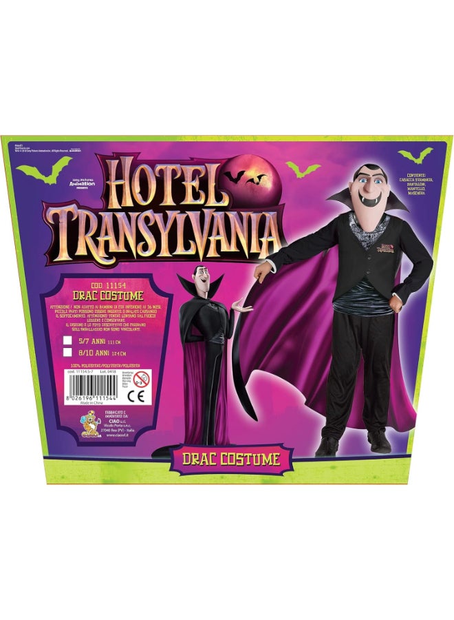 Ciao زي دراكولا من فندق ترانسلفانيا للأطفال من 8-10 سنوات | زي رسمي لدراك مع معطف مطبوع، بنطلون، عباءة وقناع - Image 5