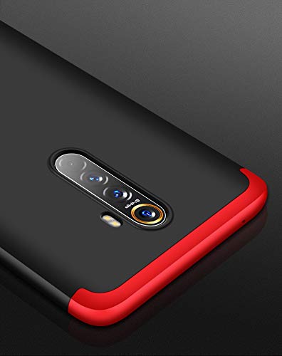 SPAZY CASE Realme X2 Pro Cover Case Ull Body 3 in 1 Slim Fit Complete 3D 360 Degree Protection Hybrid Hard Bumper Back Case Cover for Realme X2 Pro - (Black & Red) - Image 5