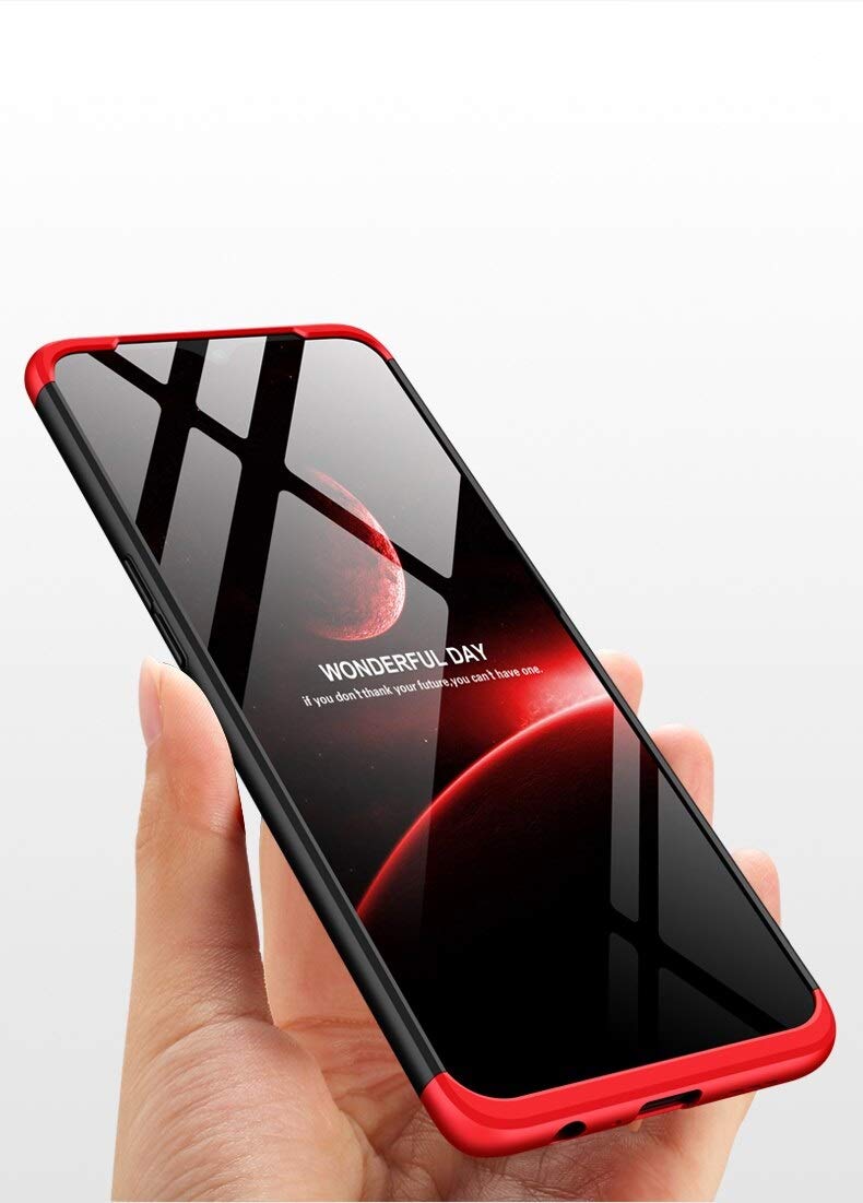 SPAZY CASE Realme X2 Pro Cover Case Ull Body 3 in 1 Slim Fit Complete 3D 360 Degree Protection Hybrid Hard Bumper Back Case Cover for Realme X2 Pro - (Black & Red) - Image 3