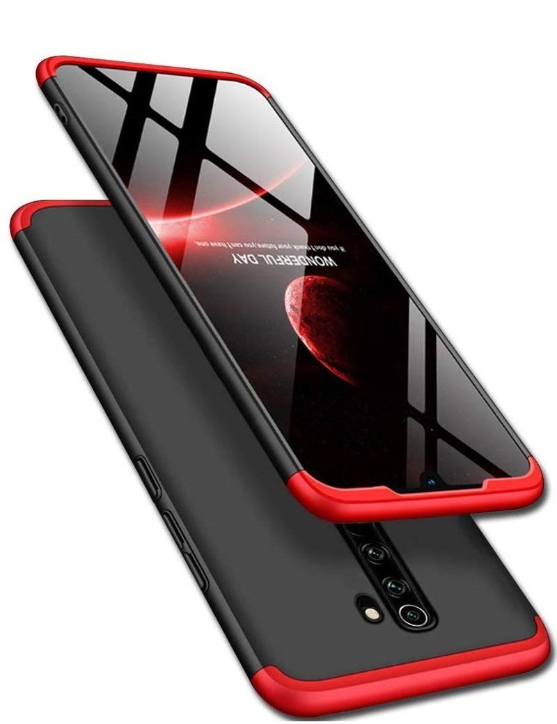 SPAZY CASE Realme X2 Pro Cover Case Ull Body 3 in 1 Slim Fit Complete 3D 360 Degree Protection Hybrid Hard Bumper Back Case Cover for Realme X2 Pro - (Black & Red) - Image 1