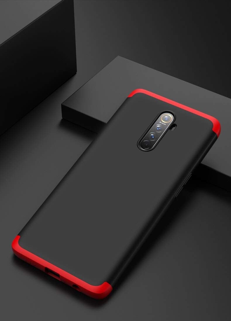 SPAZY CASE Realme X2 Pro Cover Case Ull Body 3 in 1 Slim Fit Complete 3D 360 Degree Protection Hybrid Hard Bumper Back Case Cover for Realme X2 Pro - (Black & Red) - Image 2