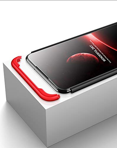 SPAZY CASE Realme X2 Pro Cover Case Ull Body 3 in 1 Slim Fit Complete 3D 360 Degree Protection Hybrid Hard Bumper Back Case Cover for Realme X2 Pro - (Black & Red) - Image 4