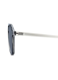 Polaroid Unisex Polarized Pilot Shape  Sunglasses PLD 4162/S BLUE 49 - Lens Size: 49.3 Mm - Grey Blue  - Image 5