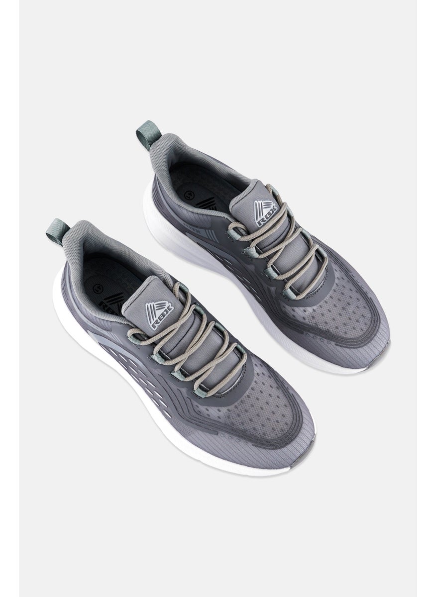 RBX - Men Brand Logo Lace Up Running Shoes, Light Grey - Image 1