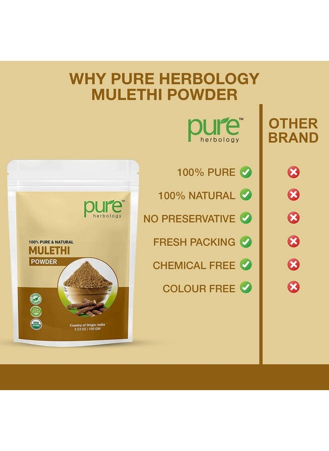 Pure Herbology Pure & Natural Mulethi Powder For Body, Skin And Hair, Licorice Powder - 100Gm  - Image 5