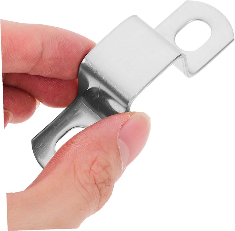 WOONEKY 10pcs Stainless Steel Square Tube Clamps U-shaped Fastening Clips for Water Tubing Balcony Railing Stairs Installation Corrosion-resistant Fence Tools - Image 4