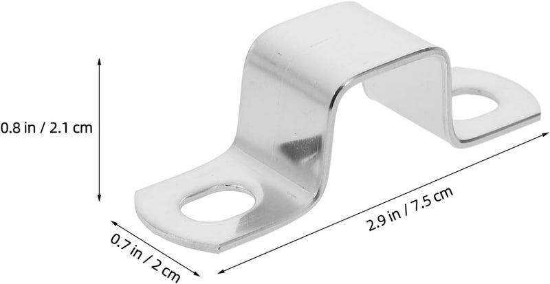 WOONEKY 10pcs Stainless Steel Square Tube Clamps U-shaped Fastening Clips for Water Tubing Balcony Railing Stairs Installation Corrosion-resistant Fence Tools - Image 2