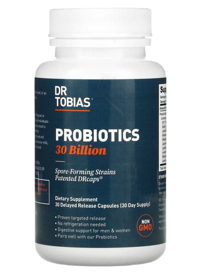 Dr. Tobias Probiotics 30 Billion 30 Delayed Release Capsules