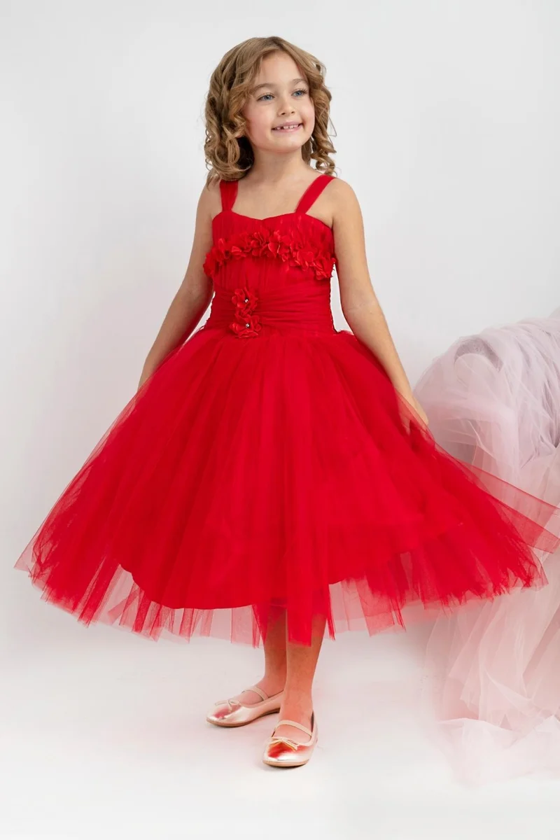 بيبيدولا Minimony 5-9 Years Old Girl's Holiday Graduation Prom Evening Dress Wedding Dress 5011
