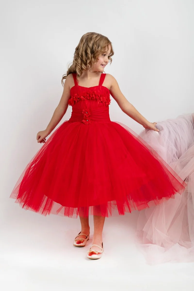 بيبيدولا Minimony 5-9 Years Old Girl's Holiday Graduation Prom Evening Dress Wedding Dress 5011