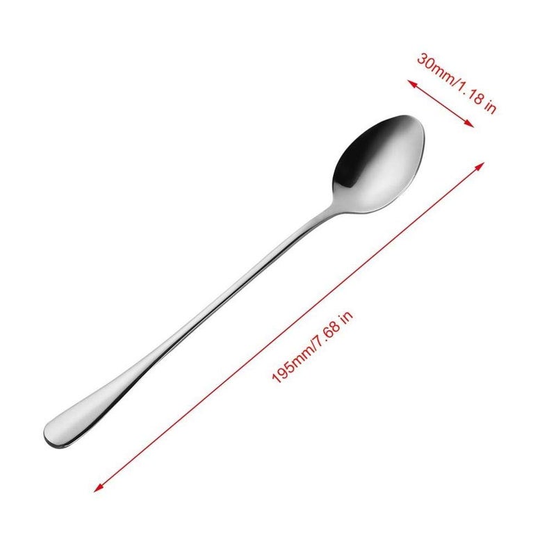 SZLFSX 10 Piece Long Handle Iced Tea Spoon  Stainless Steel Coffee Mixing Spoons - Long Cream Dessert Spoons - Image 5