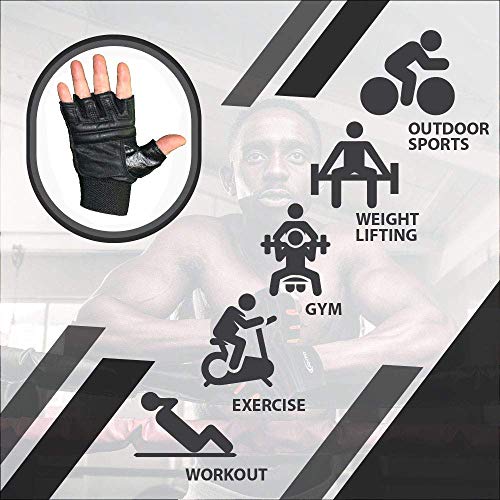 Drauss® Macho Unisex Professional Wrist Wrap Support Real Leather Tactical Thumb Stretch Back Weightlifting Gym Gloves for Palm and Wrist Protection (Red) - Image 5