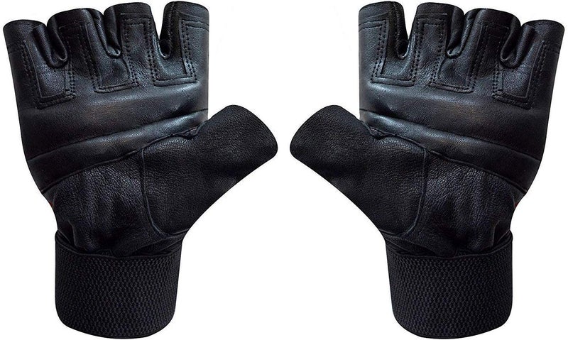 Drauss® Macho Unisex Professional Wrist Wrap Support Real Leather Tactical Thumb Stretch Back Weightlifting Gym Gloves for Palm and Wrist Protection (Red) - Image 4