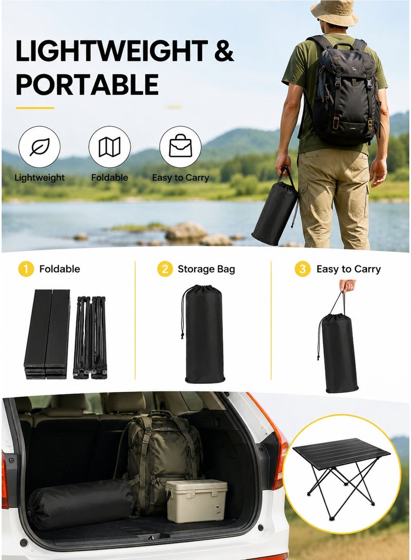 CUBEXELL Folding Camping Table, Ultra-light and high-quality outdoor table with storage bag for Camping, Hiking, Backpacking, Picnic, Beach, BBQ Black 57 cm *  41 cm* 40 cm - Image 3