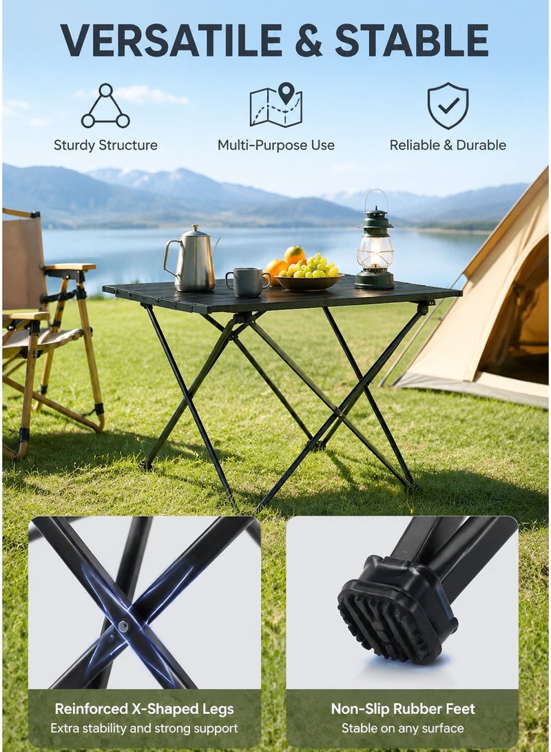 CUBEXELL Folding Camping Table, Ultra-light and high-quality outdoor table with storage bag for Camping, Hiking, Backpacking, Picnic, Beach, BBQ Black 57 cm *  41 cm* 40 cm - Image 2