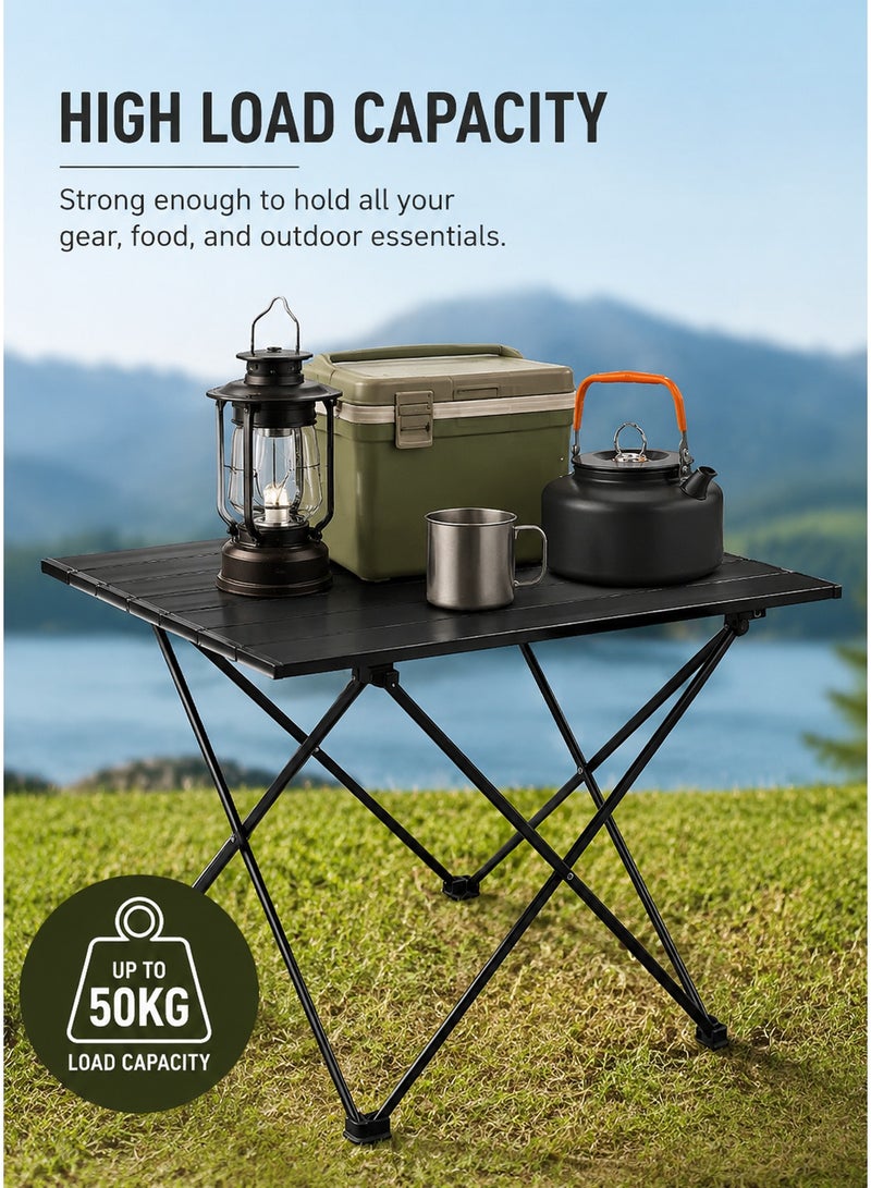 CUBEXELL Folding Camping Table, Ultra-light and high-quality outdoor table with storage bag for Camping, Hiking, Backpacking, Picnic, Beach, BBQ Black 57 cm *  41 cm* 40 cm - Image 4