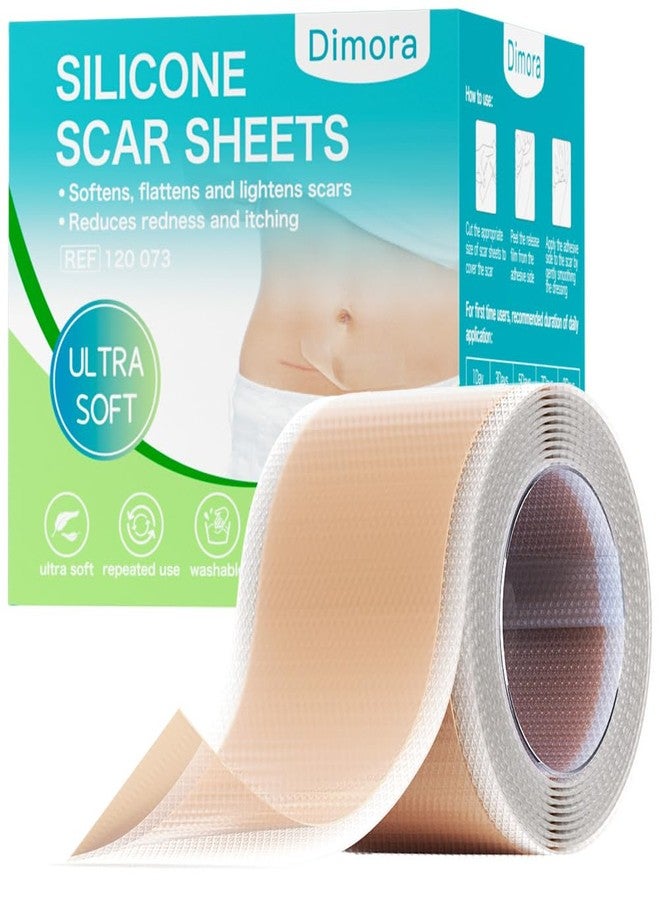 Dimora Medical Grade Silicone Scar Sheets -Hypoallergenic Silicone Scar Tape (1.6”x60" Roll), Ultra-soft Scar Removal Treatment for Surgical Scars, C Section, Tummy Tuck, Keloid Treatment - Image 1