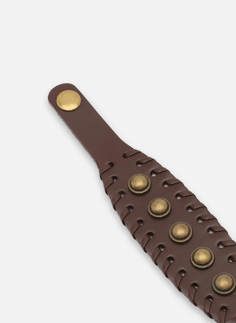 SOHI Trendy Casual Pu Leather Designer Artificial Bracelet Jewellery