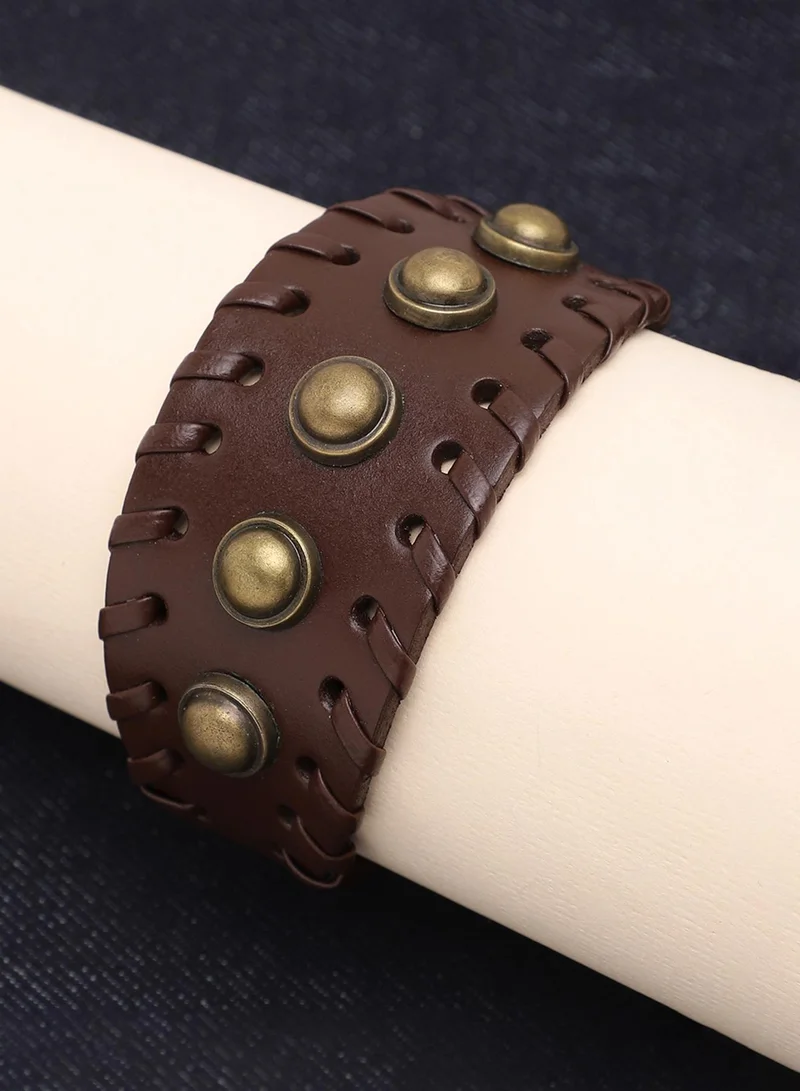 SOHI Trendy Casual Pu Leather Designer Artificial Bracelet Jewellery