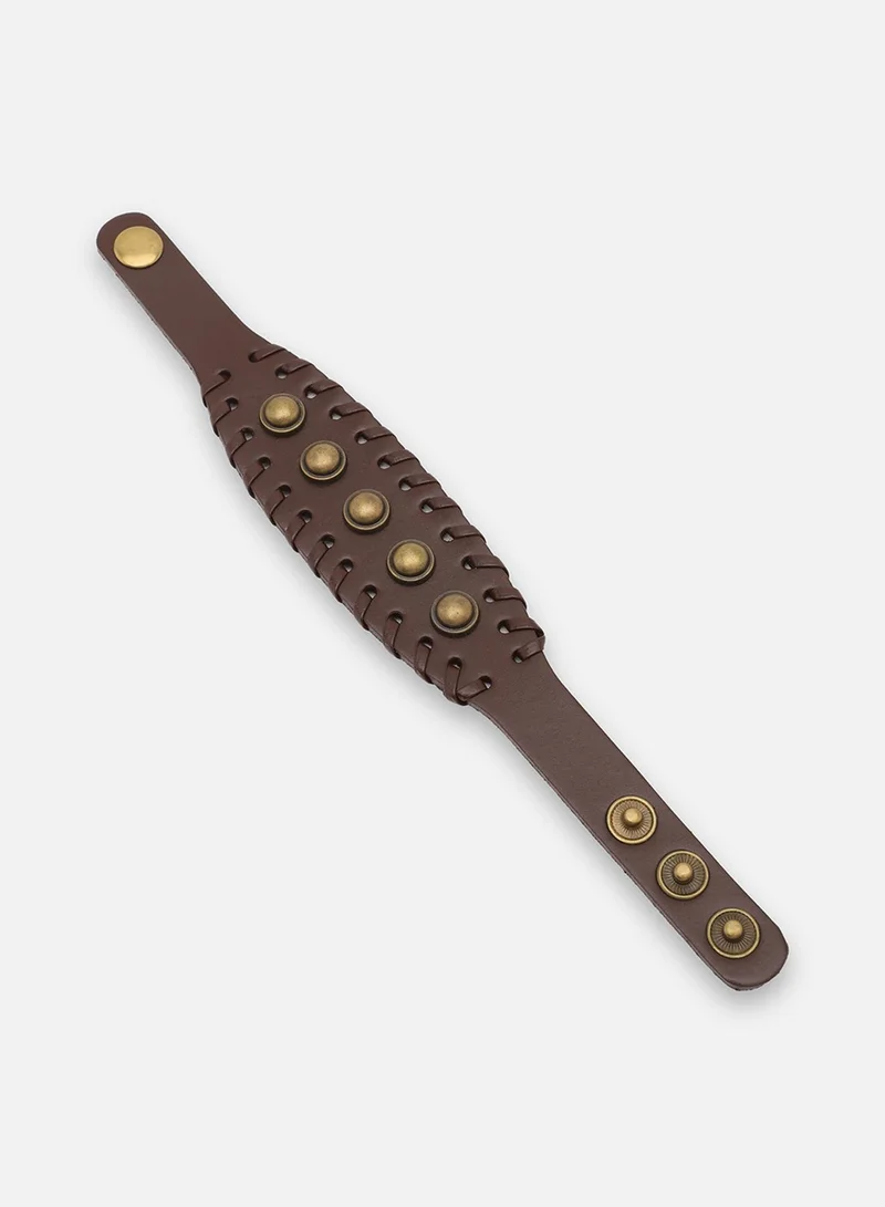 SOHI Trendy Casual Pu Leather Designer Artificial Bracelet Jewellery
