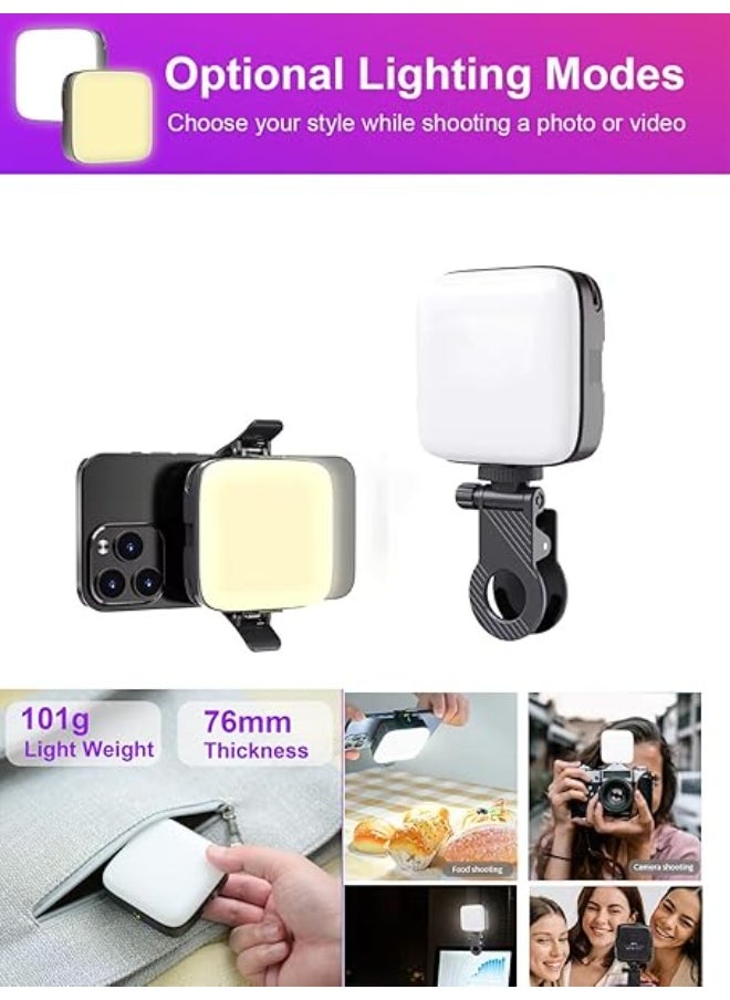 Generic - Selfie Light for Mobile - Dimmable 3000-9900K Ring Light for Phone, Rechargeable LED Camera Light for Video Shooting, Laptop Light for Video Conferences (White, Warm Light) - Image 1
