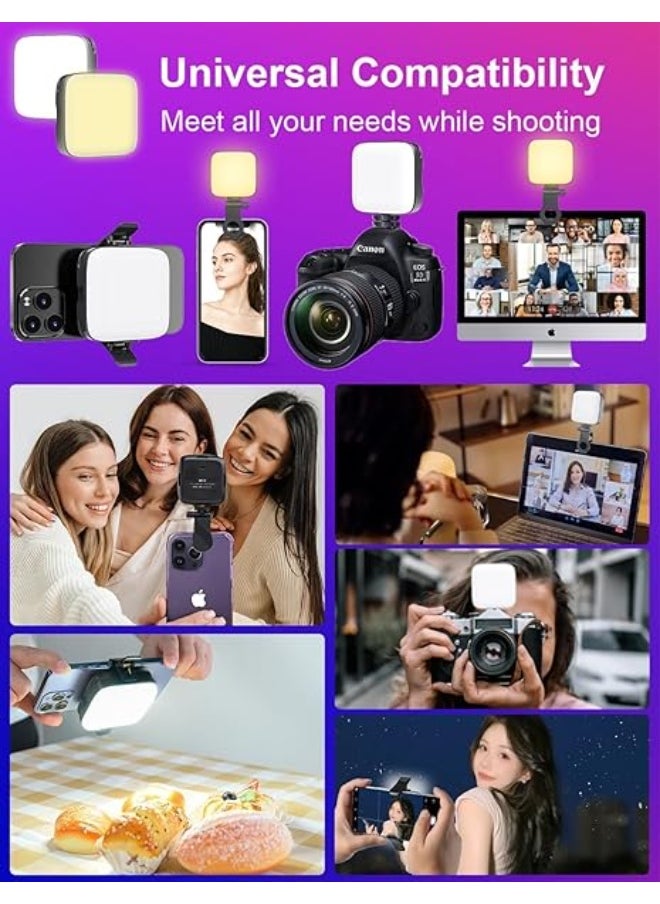 Generic - Selfie Light for Mobile - Dimmable 3000-9900K Ring Light for Phone, Rechargeable LED Camera Light for Video Shooting, Laptop Light for Video Conferences (White, Warm Light) - Image 1