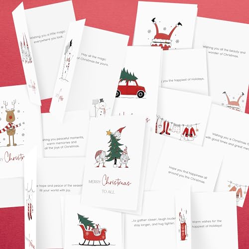 AUDREE Christmas Cards With Envelopes & Matching Stickers (20 Pack 4"x6") - Assortment Boxed Holiday Card - Perfect for Happy Holidays Cards, Xmas Card - Thoughtful Gift Idea for Friends and Family - Image 3