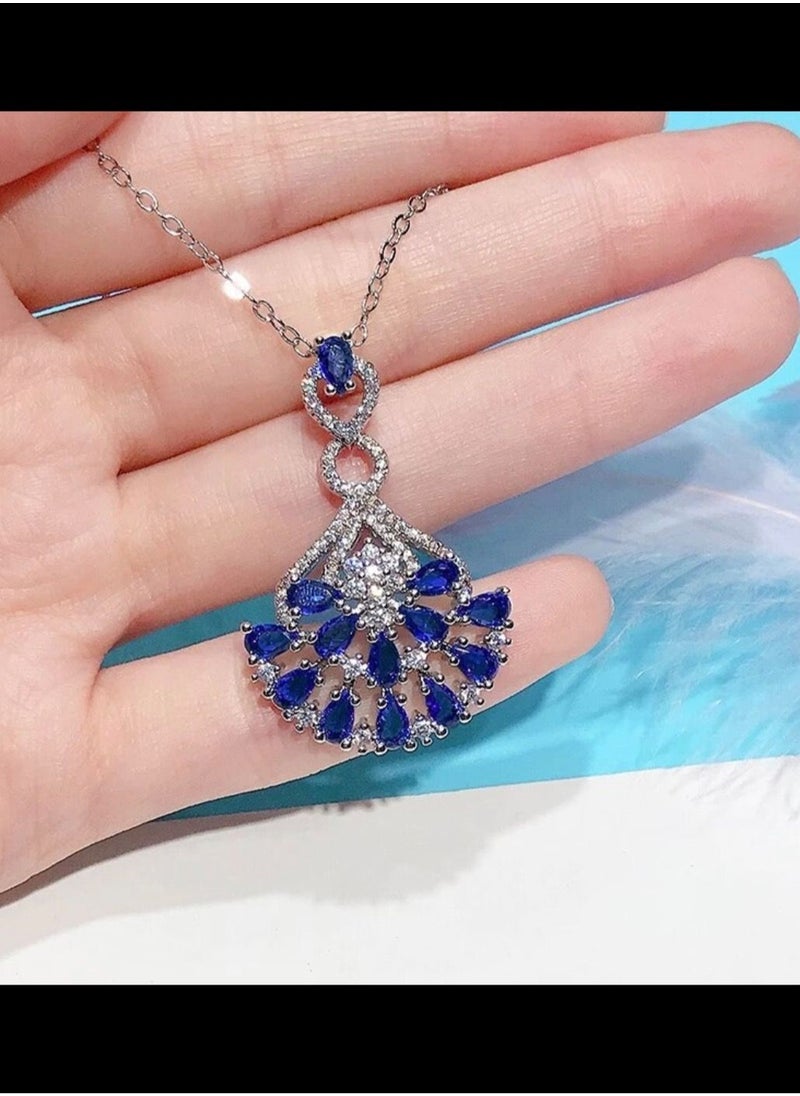 Noon-chi - 925 Sterling Silver Plated Necklace Inlaid With Cubic Zirconia - Image 1