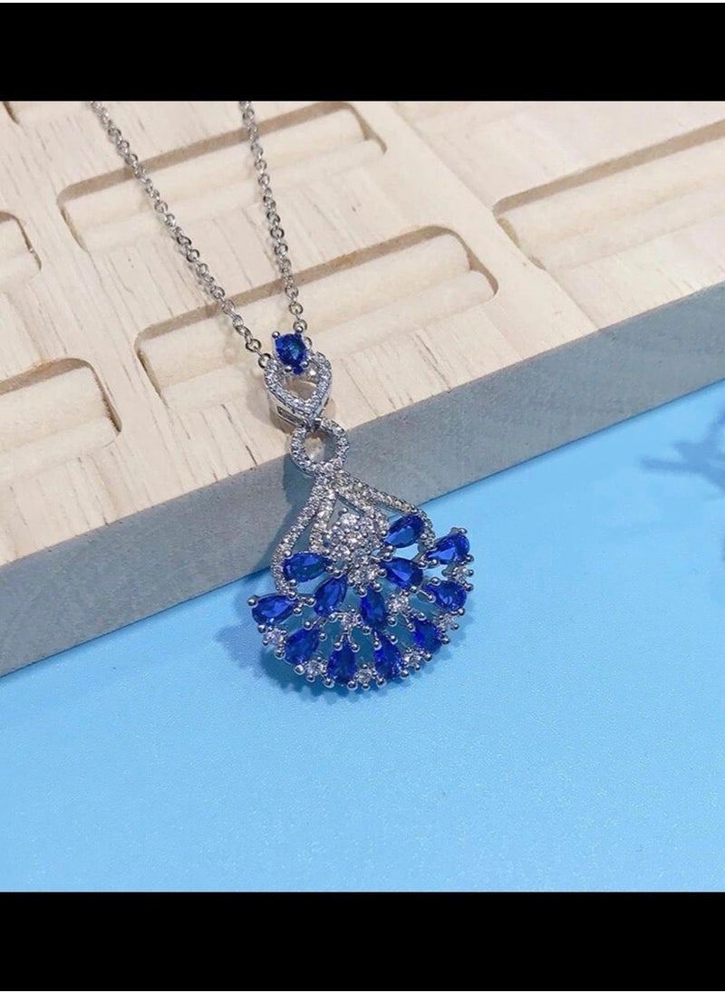 Noon-chi - 925 Sterling Silver Plated Necklace Inlaid With Cubic Zirconia - Image 1