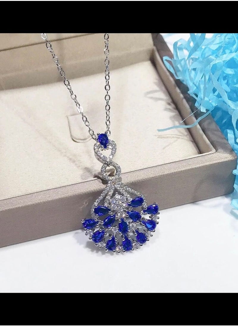 Noon-chi - 925 Sterling Silver Plated Necklace Inlaid With Cubic Zirconia - Image 1